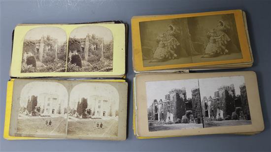 A collection of Stereoscopic cards carte de visite, greetings cards and postcards